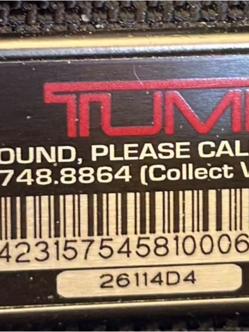 Tumi Black Laptop Briefcase with Front Zip Pockets